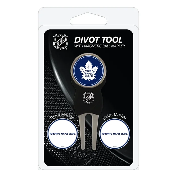 NHL Custom Golf Divot Tools with 3 Double-Sided Magnetic Ball Marker (Toronto Maple Leafs)