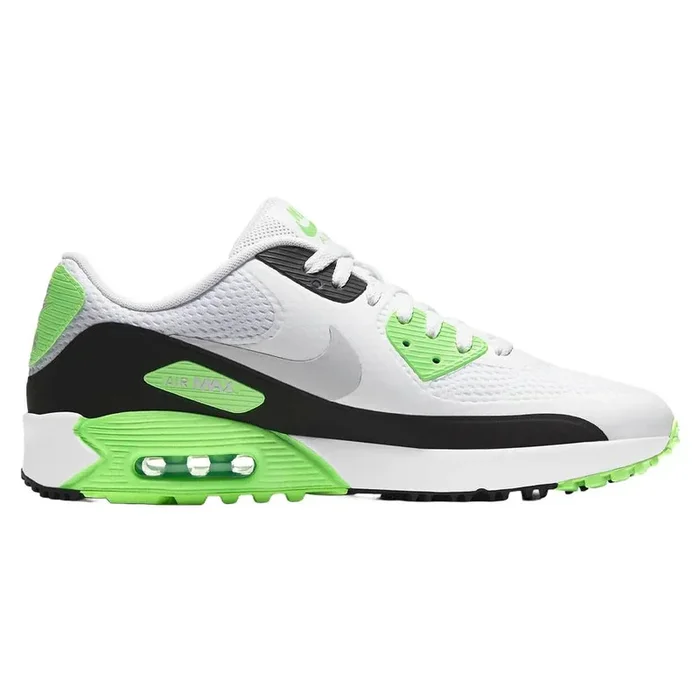 Nike Air Max 90 G Spikeless Golf Shoes White/Neutral Gray/Black/Flash Lime – 24 Unisex