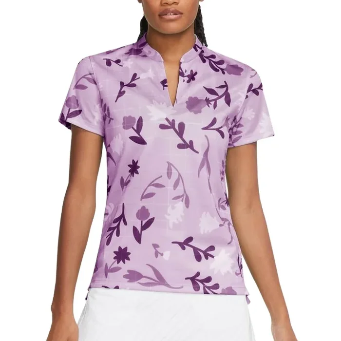 Nike Breathe Printed Golf Polo Lilac Mist/Violet Shock – SS21 Women
