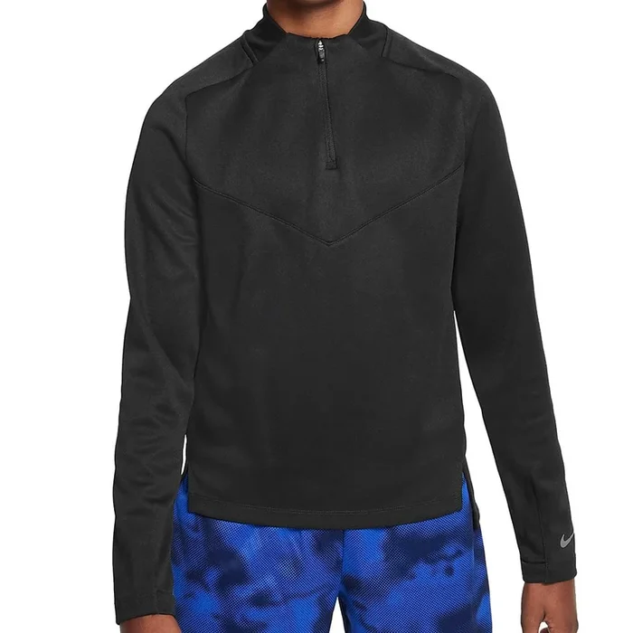 Nike Dri-FIT Multi Tech Junior 1/2-Zip Pullover – Black/Black/Reflective Silver