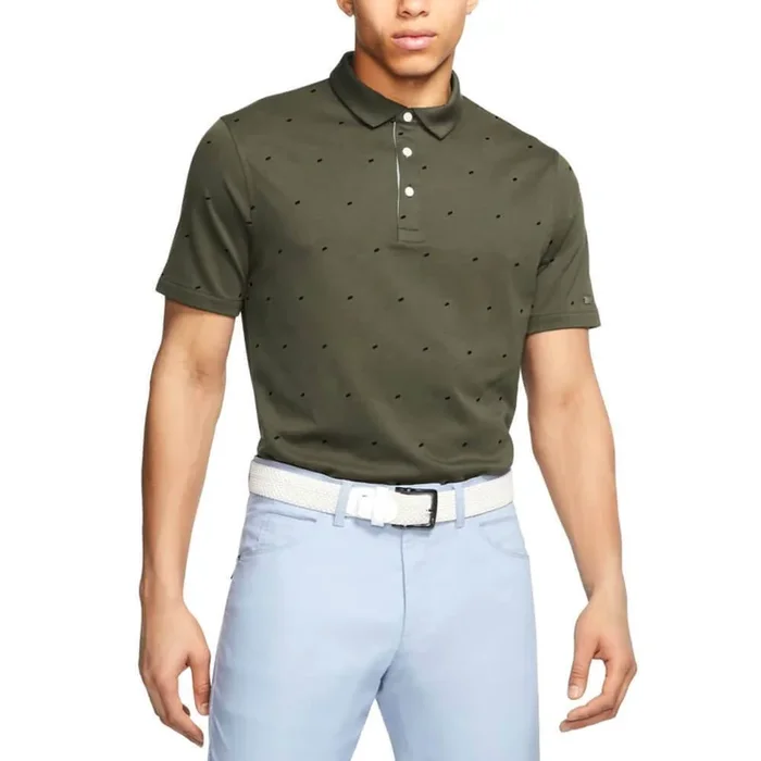 Nike Dri-FIT Player Wing Print Golf Polo Medium Olive/Brushed Silver – FW20 Men