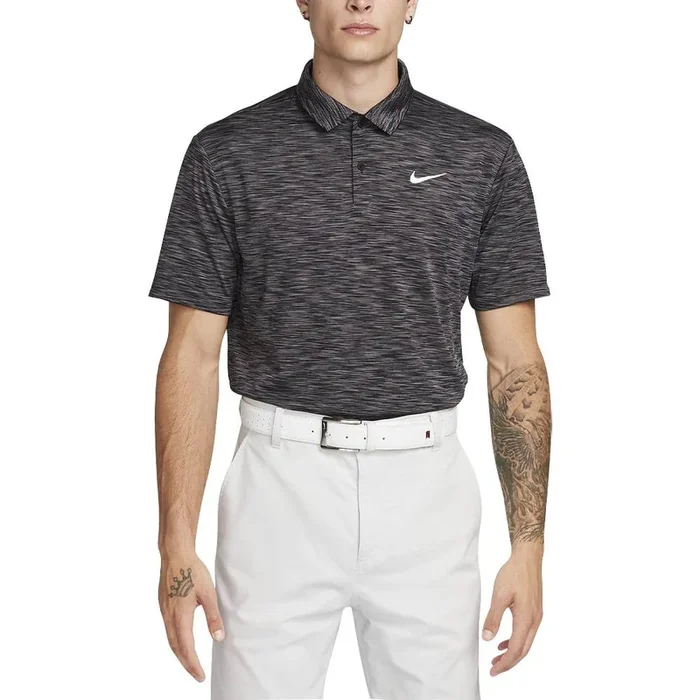 Nike Dri-FIT Tour Space Dye Golf Polo Black/Iron Gray/White – 23 Men