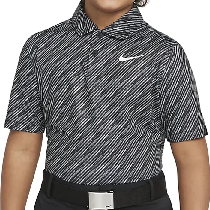 Nike Dri-FIT Victory Junior Printed Polo Shirt – Black/White