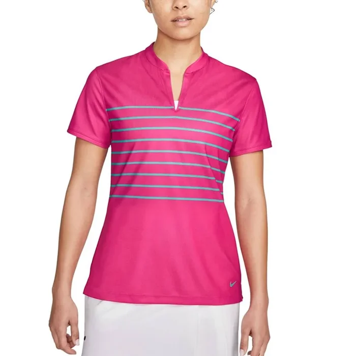 Nike Dri-FIT Victory Striped Golf Polo Active Pink/Washed Teal – SS22 Women