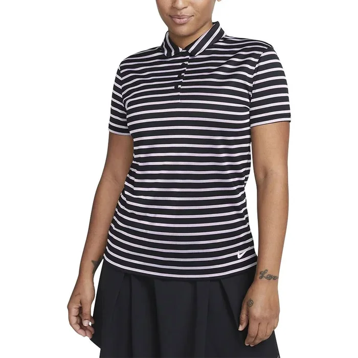 Nike Dri-FIT Victory Striped Golf Polo Black/White – SS23 Women