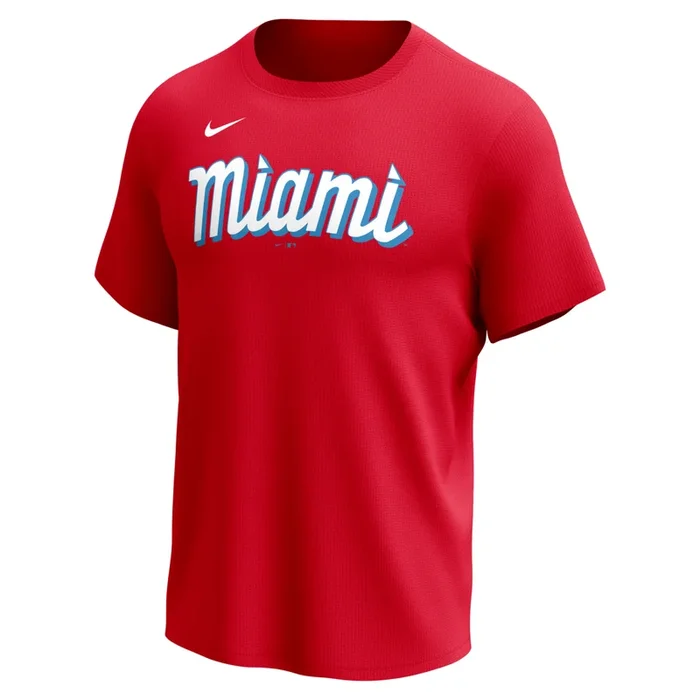 Nike Miami Marlins Men’s Crew Neck Synthetic City Connect Tee