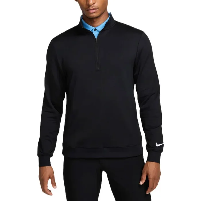 Nike Tour 1/2 Zip Golf Pullover Black/White – FA25 Men