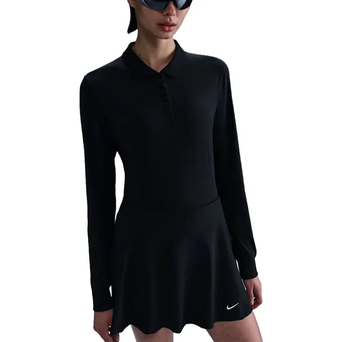 Nike Victory Dri-FIT Longsleeve Golf Polo Black/White – FA25 Women