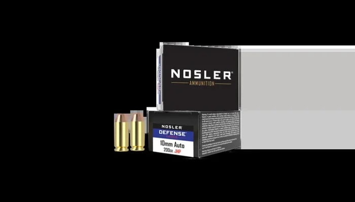 Nosler 39156 Defense 10mm 200 gr Jacketed Hollow Point (JHP) 20 Box
