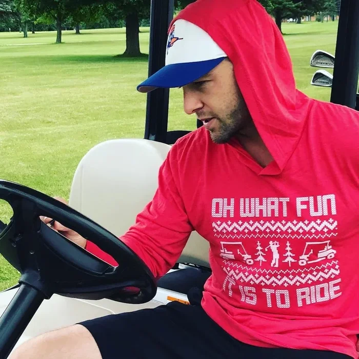 Oh What Fun It Is To Ride Golf Thin Hooded Sweatshirt