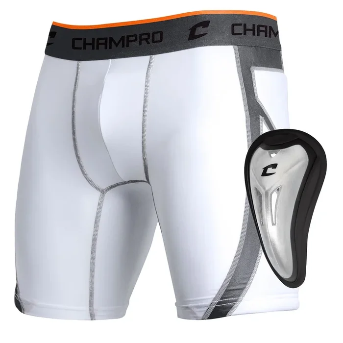 Open Box Champro Windup Sliding Short with Cup-WHITE BODY-S
