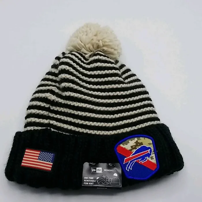 Open Box New Era Girl’s Buffalo Bills Military Mark NFLSTS 23 Knit Hat – Black – Youth