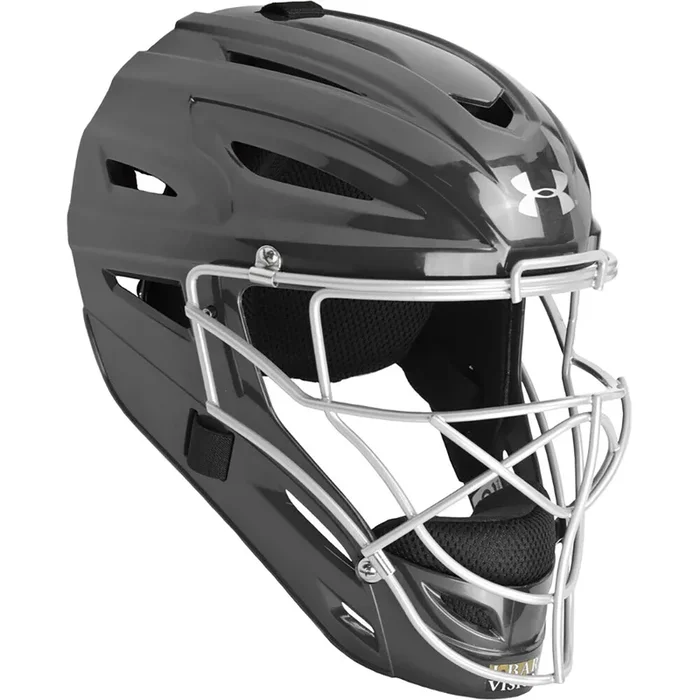 Open Box Under Armour Victory Series Solid Molded Catching Mask-Youth-Black