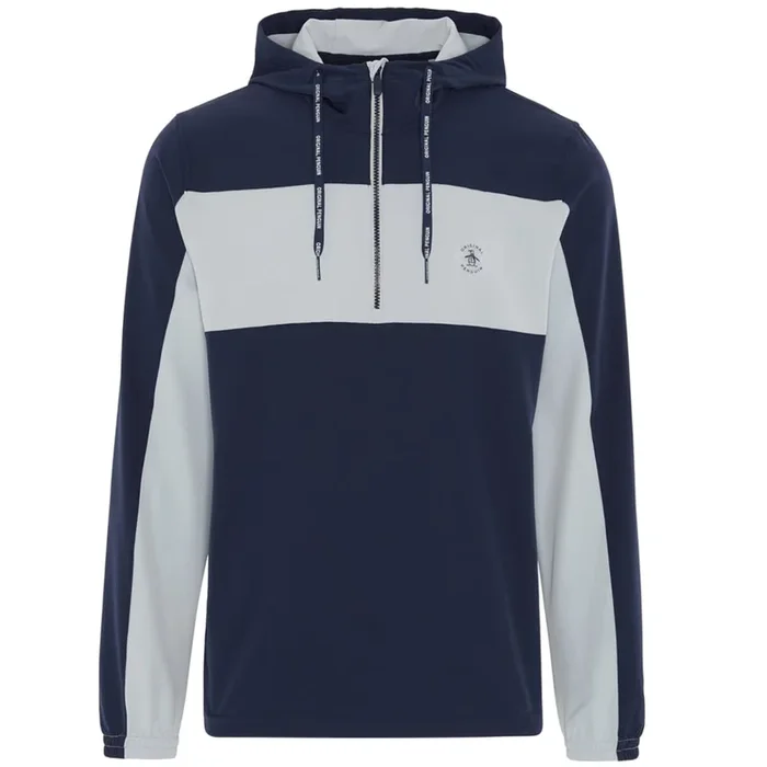 Original Penguin 1/4 Zip 90’s Colour Wind Jacket – Black Iris/Pearl Blue