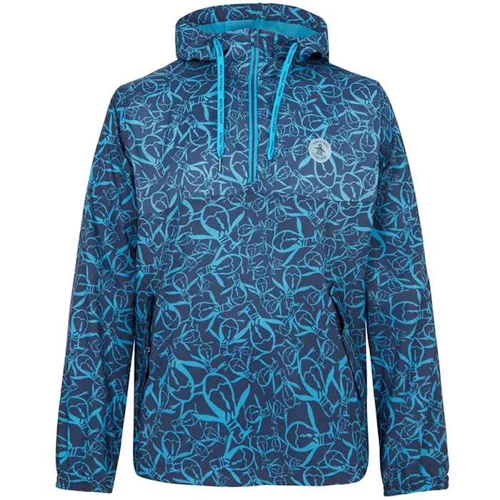 Original Penguin 1/4 Zip Trademark Printed Wind Jacket – Black Iris