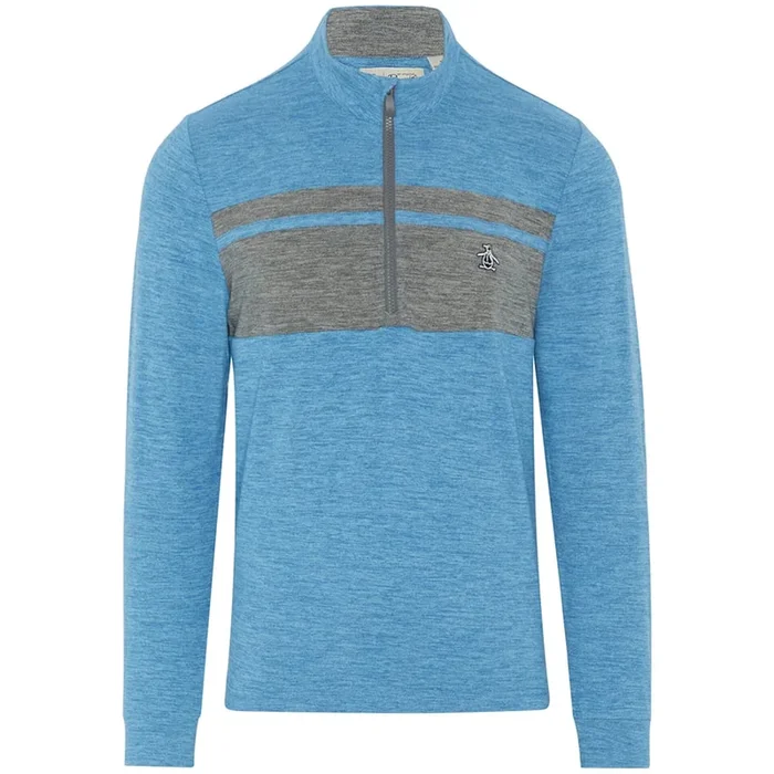 Original Penguin Lightweight 1/4 Zip Pullover – Dark Mediterranean/Blue Heather