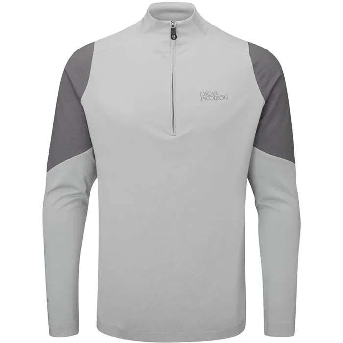 Oscar Jacobson Lodstock Tour Mid Layer 1/2 Zip Pullover – Light Grey Marl