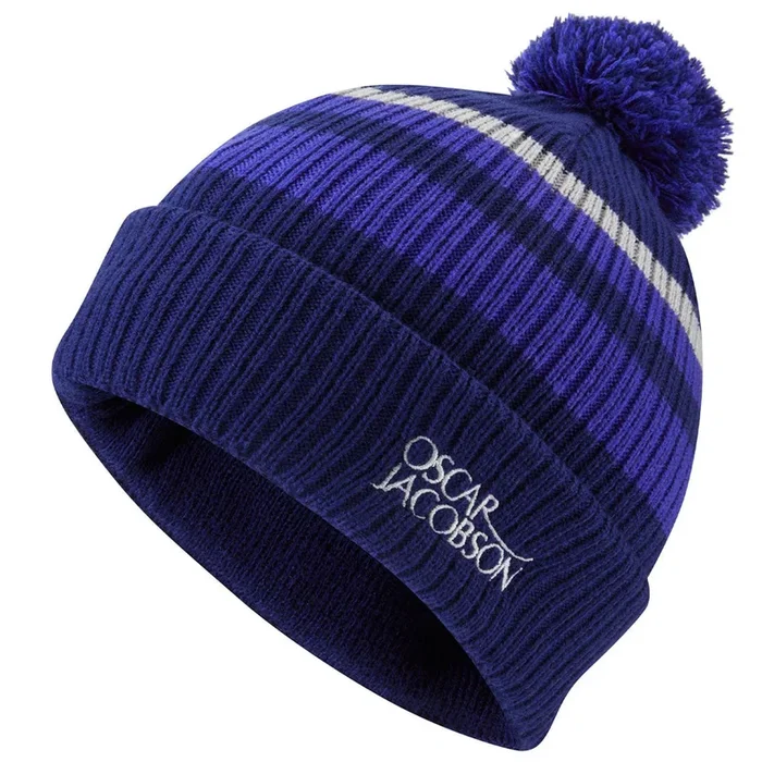 Oscar Jacobson Mabel Knitted Bobble Hat – Navy/Royal Blue
