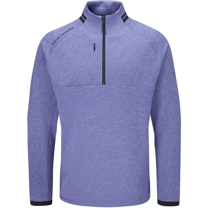 Oscar Jacobson Tarren Mid Layer 1/2 Zip Pullover – Blue Marl
