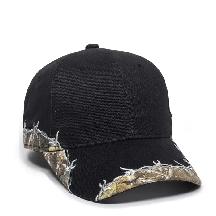 Outdoor Cap BRB-605 Barbed Wire Structured Solid Back Hat