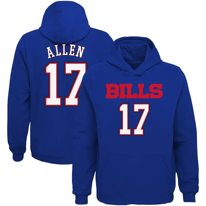 Outerstuff Boy’s Buffalo Bills Josh Allen Mainliner N&N Fleece Hoodie – Royal