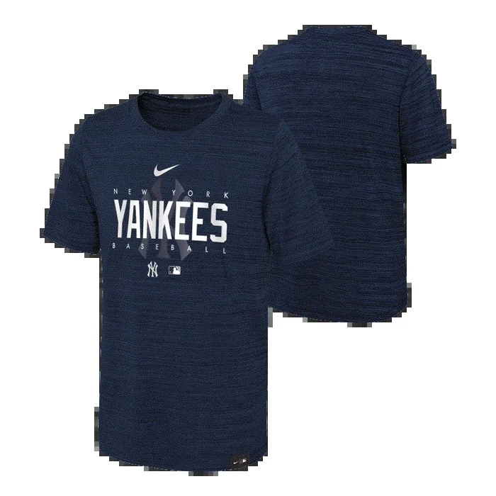 Outerstuff Boy’s New York Yankees Dry-Fit Velocity Practice Tee – Pitch Blue