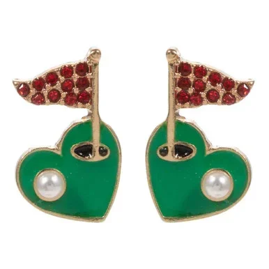 Petite Jeweled Golf Flag Post Earrings