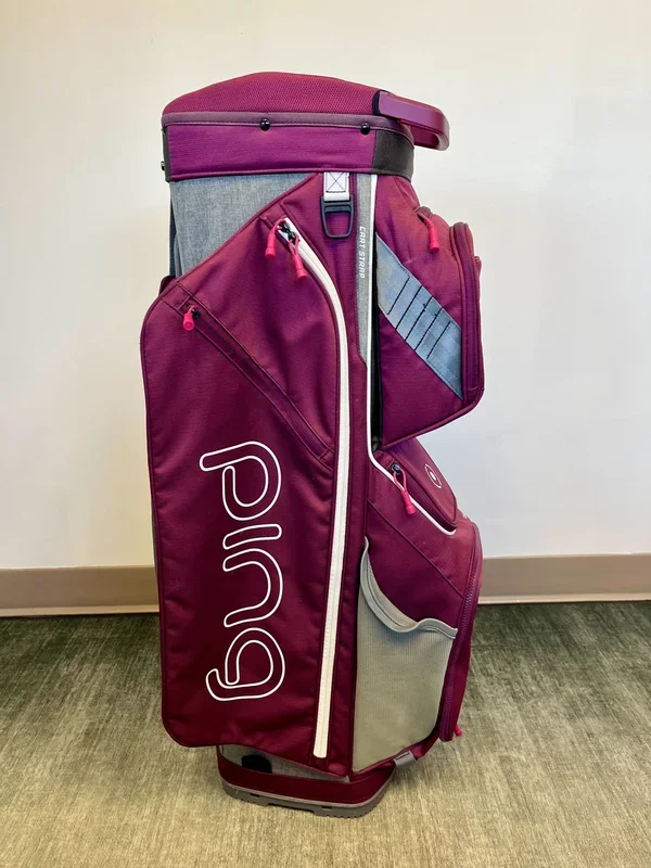 Ping Traverse Golf Cart Bag Purple 14 Dividers/9 pockets w/ Strap and Rain Cover