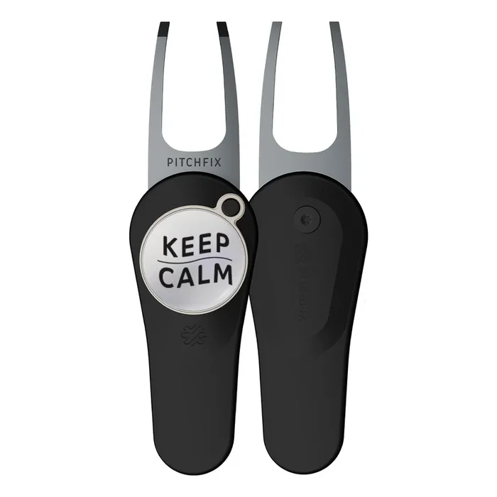 Pitchfix Original Divot Tool with Custom Ball Marker (Black)