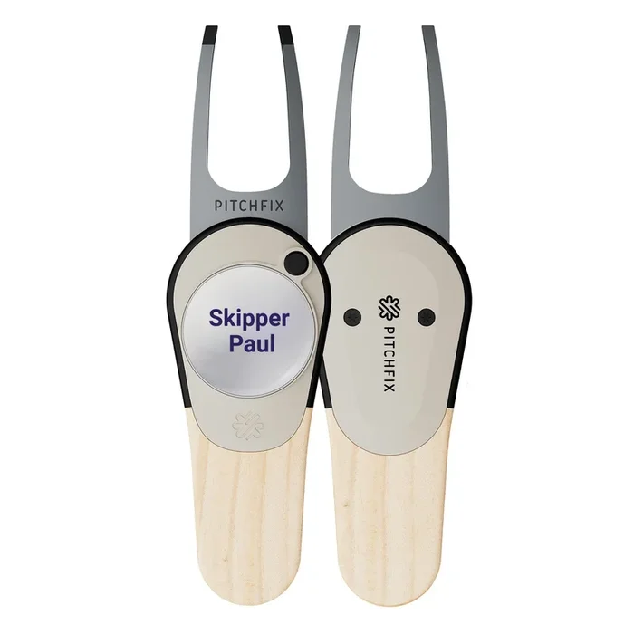 Pitchfix Woodie Divot Tool with Custom Ball Marker (Light Ash)