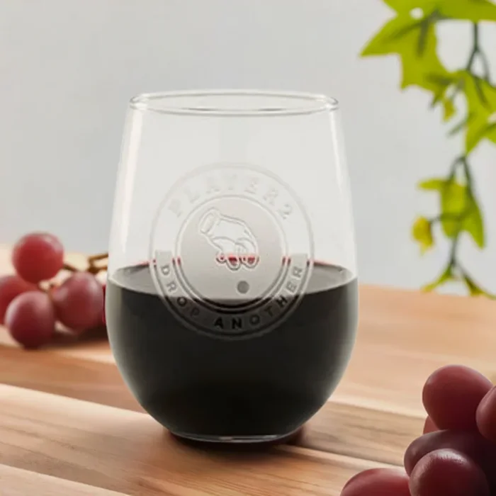 PLAYER2 Etched Stemless Wine Glass – Set of 2