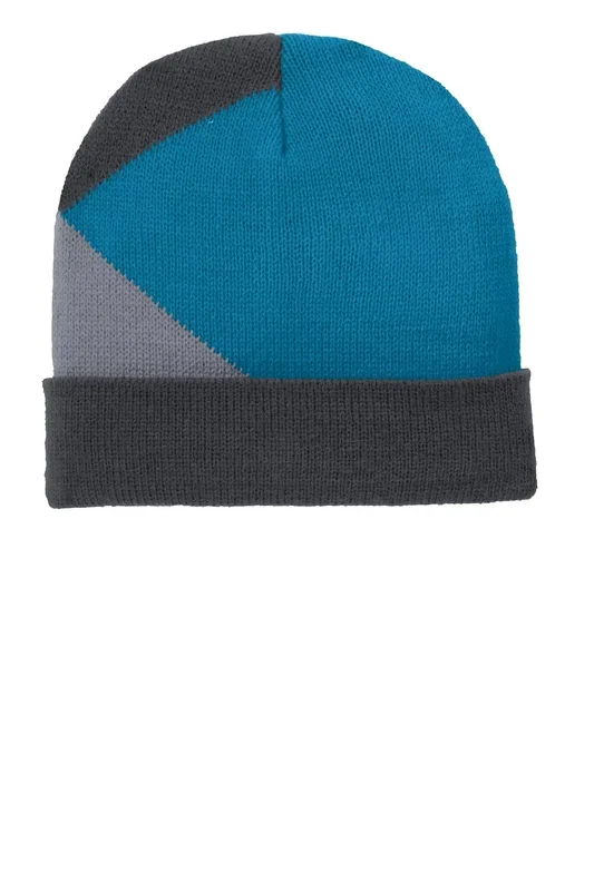 Port Authority Cuffed Colorblock Beanie. C906
