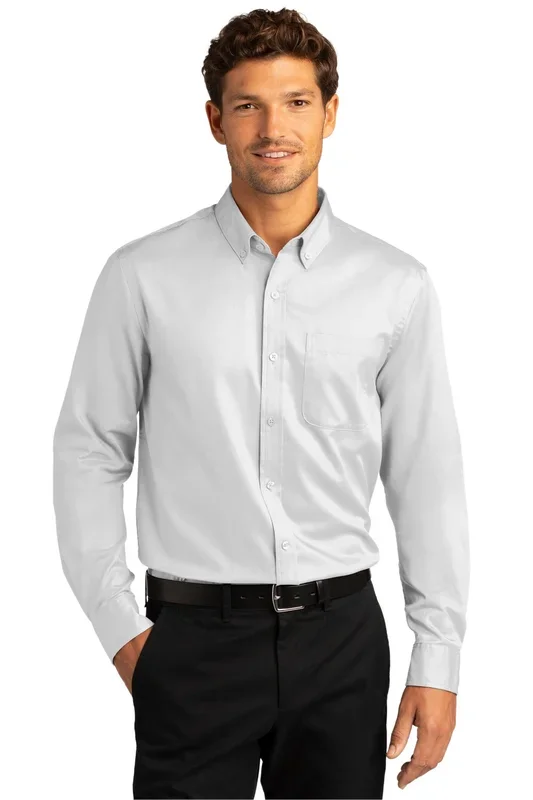 Port Authority Men’s Long Sleeve SuperPro React Twill Shirt. W808 1 of 2