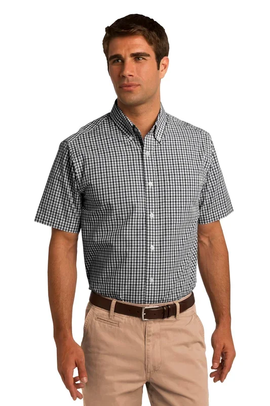 Port Authority Men’s Short Sleeve Gingham Easy Care Shirt. S655