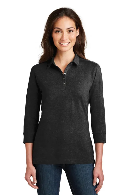 Port Authority Women’s 3/4-Sleeve Meridian Cotton Blend Polo. L578