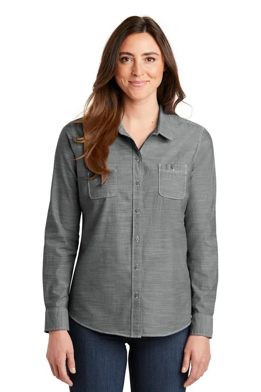 Port Authority Women’s Slub Chambray Shirt. LW380