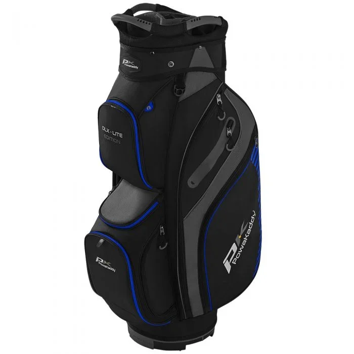PowaKaddy DLX-Lite Edition Golf Cart Bag – Black/Titanium/Blue
