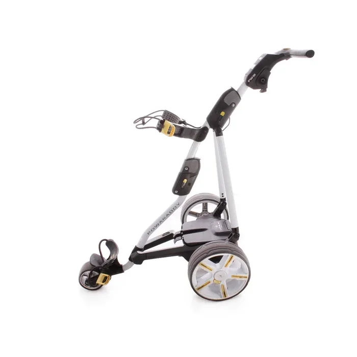 Powakaddy FW5 Second Hand 18 Hole Lithium Electric Golf Trolley – Gunmetal Yellow