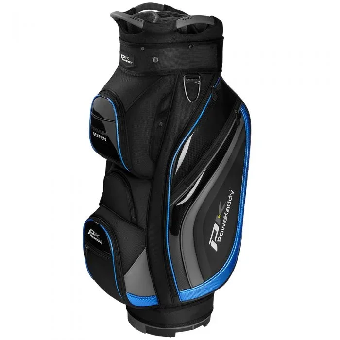 PowaKaddy Premium Edition Golf Cart Bag – Black/Gun Metal/Blue