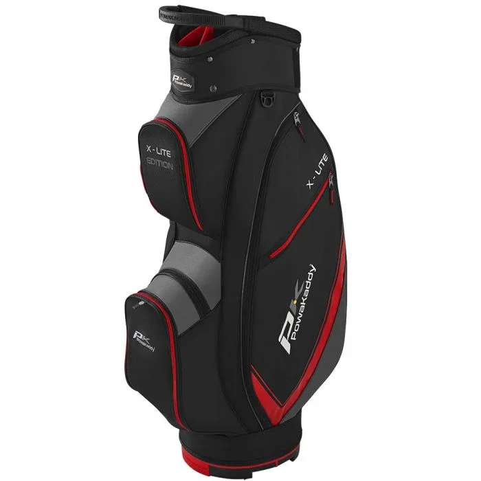 PowaKaddy X-Lite Edition Golf Cart Bag – Black/Red/Titanium
