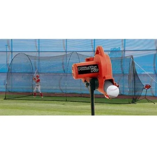 PowerAlley Pro Real Pitching Machine & PowerAlley 22′ Cage