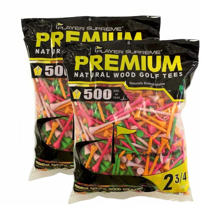 PREMIUM NEON MIX Golf Tees – 1000 Tee Box (2 3/4″ – 3 1/4″)