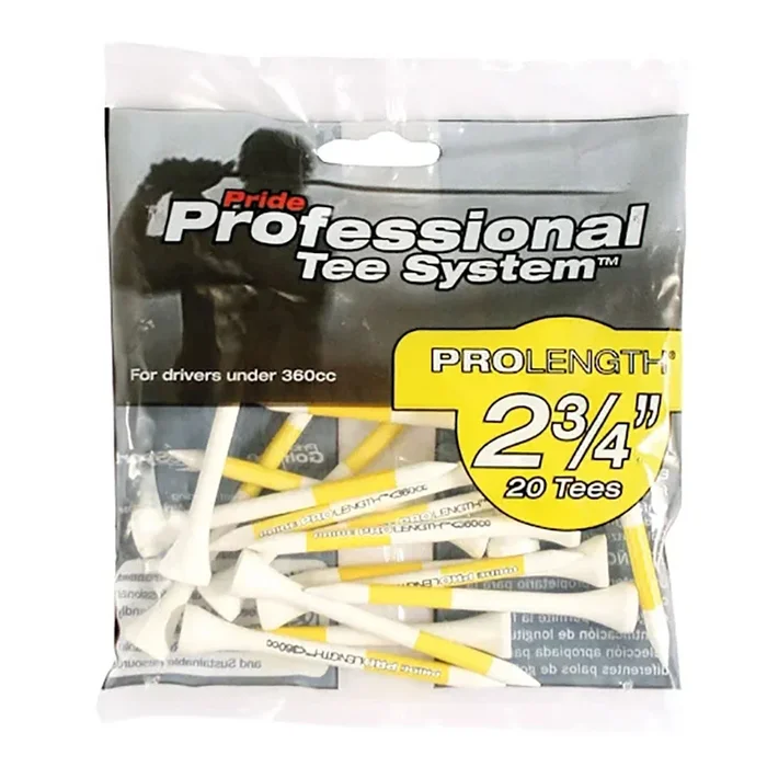 Pride Pro Length 2.75″ Tees (Pack of 20) – Yellow