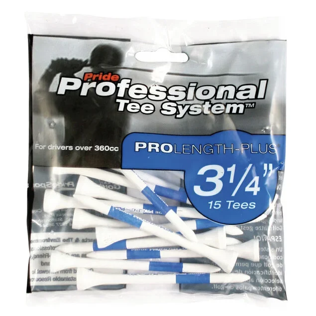 Pride Pro Length-Plus 3.25″ Tees (Pack of 15) – Blue