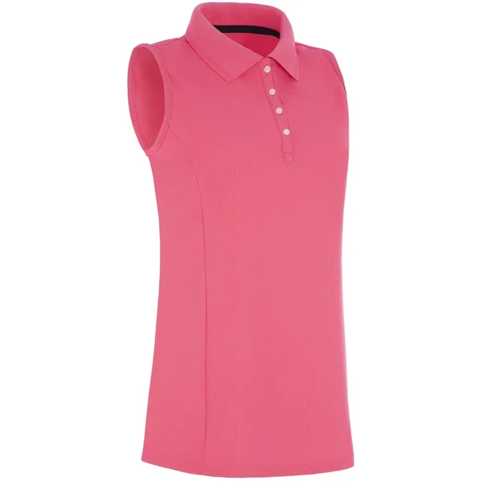 ProQuip Ladies Pro Tech Sleeveless Polo Shirt – Fuchsia Pink
