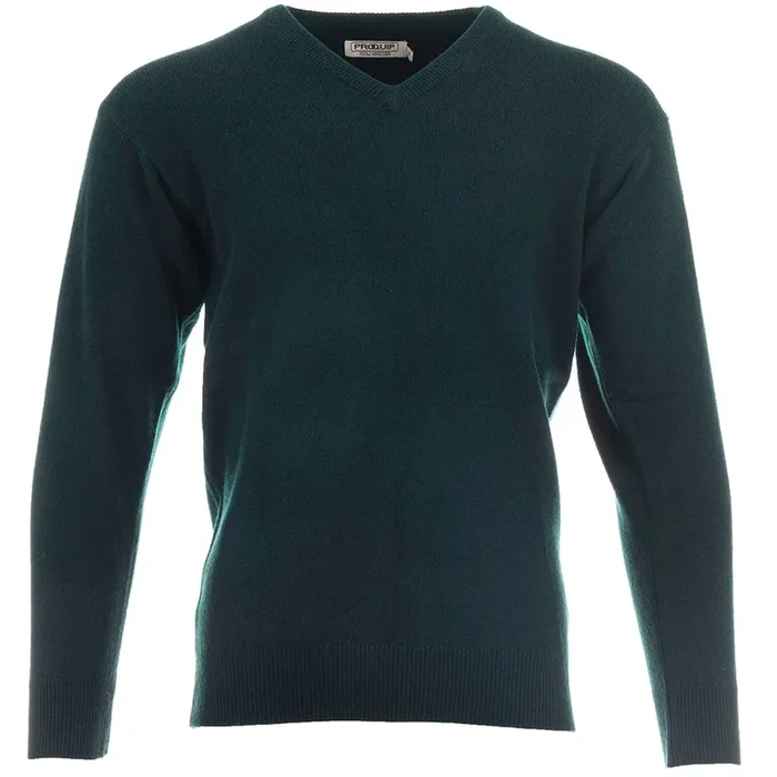 ProQuip Lambswool Water Repellent V Neck Golf Sweater – Tartan Green