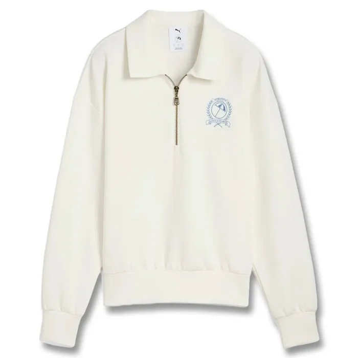 PUMA AP Collared 1/4 Zip Golf Pullover Warm White – SS25 Women