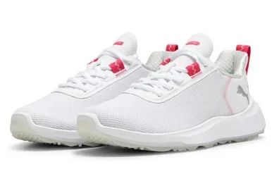 Puma Fusion Crush Sport Jr Spikeless Golf Shoes White Garnet Rose
