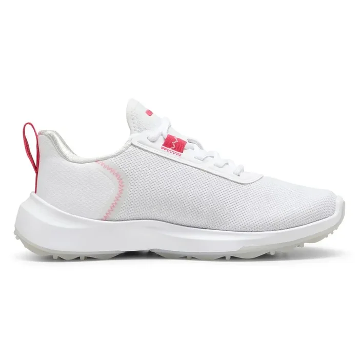 PUMA Fusion Crush Sport Junior Spikeless Golf Shoes White/Garnet Rose – 24 Boys