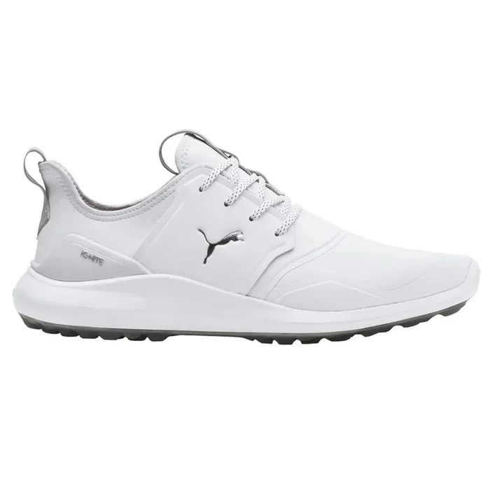 Puma Golf IGNITE NXT Pro Waterproof Spikeless Shoes – White/Silver/Grey